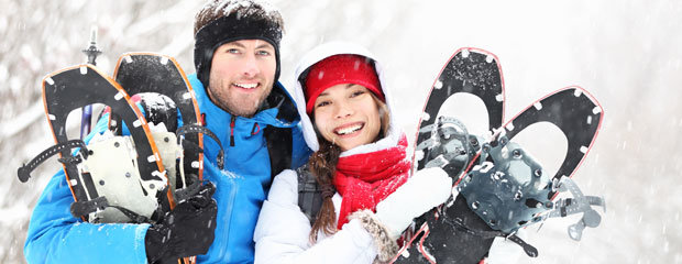 Snowshoeing Couple
