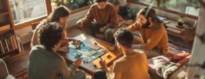 Boardgames get guests mingling and relaxing