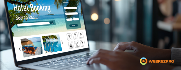 A traveler searches for hotel inventory via online channels