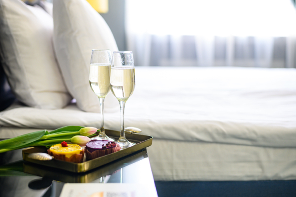 Romantic Staycation Package with in-room wine, flowers, and chocolates