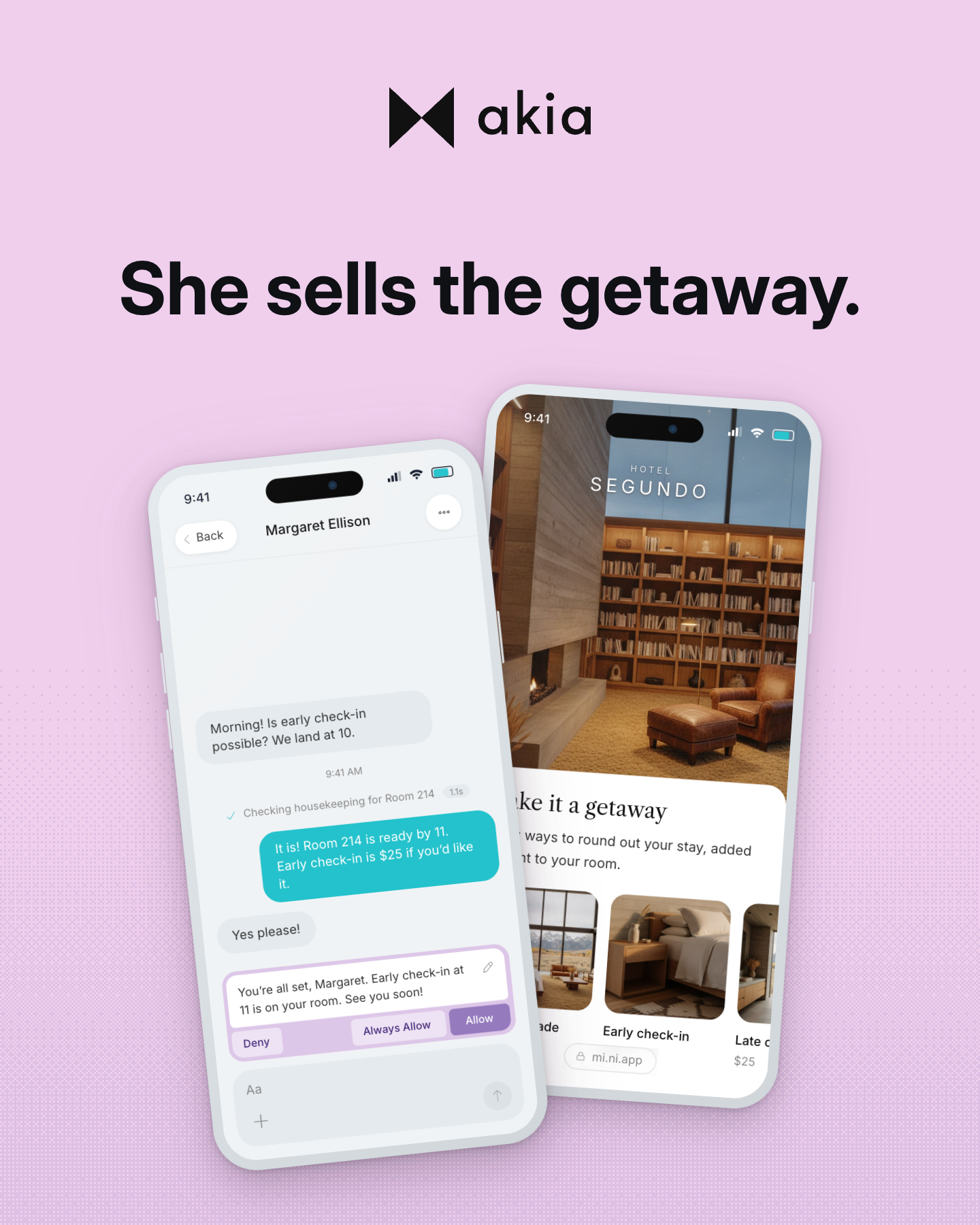Akia is an AI agent built for hotels